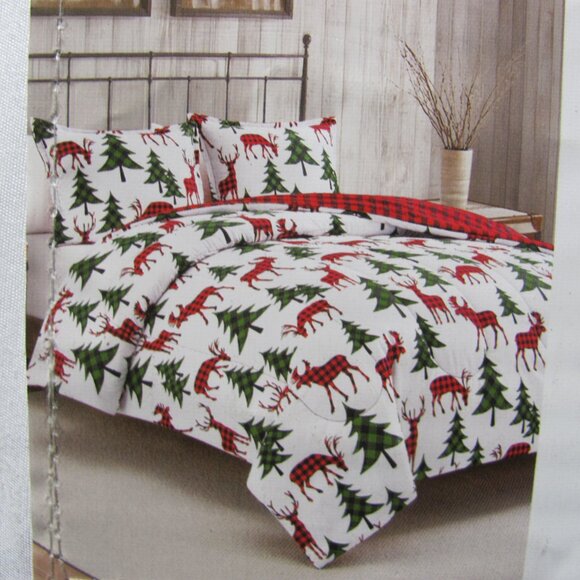 Sunham Plaid Deer Reversible 3-Pc. Comforter Sets NIP - Picture 8 of 9